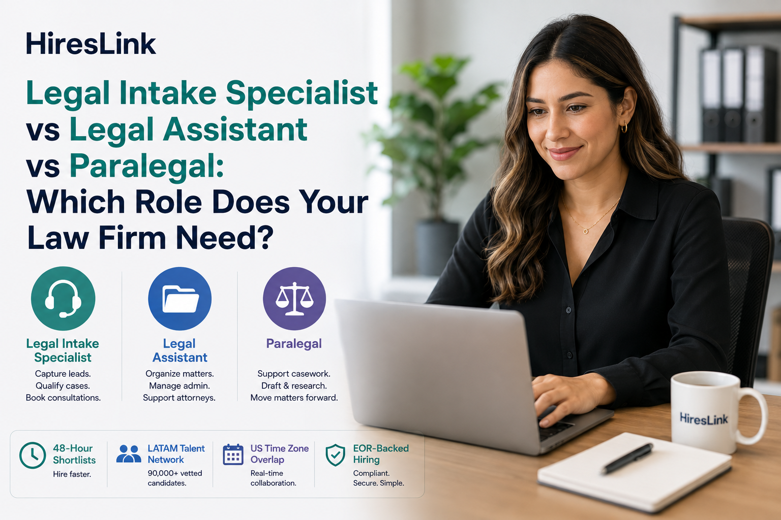 Legal Intake Specialist vs Legal Assistant vs Paralegal: Which Remote LATAM Role Does Your Law Firm Need? [2026]