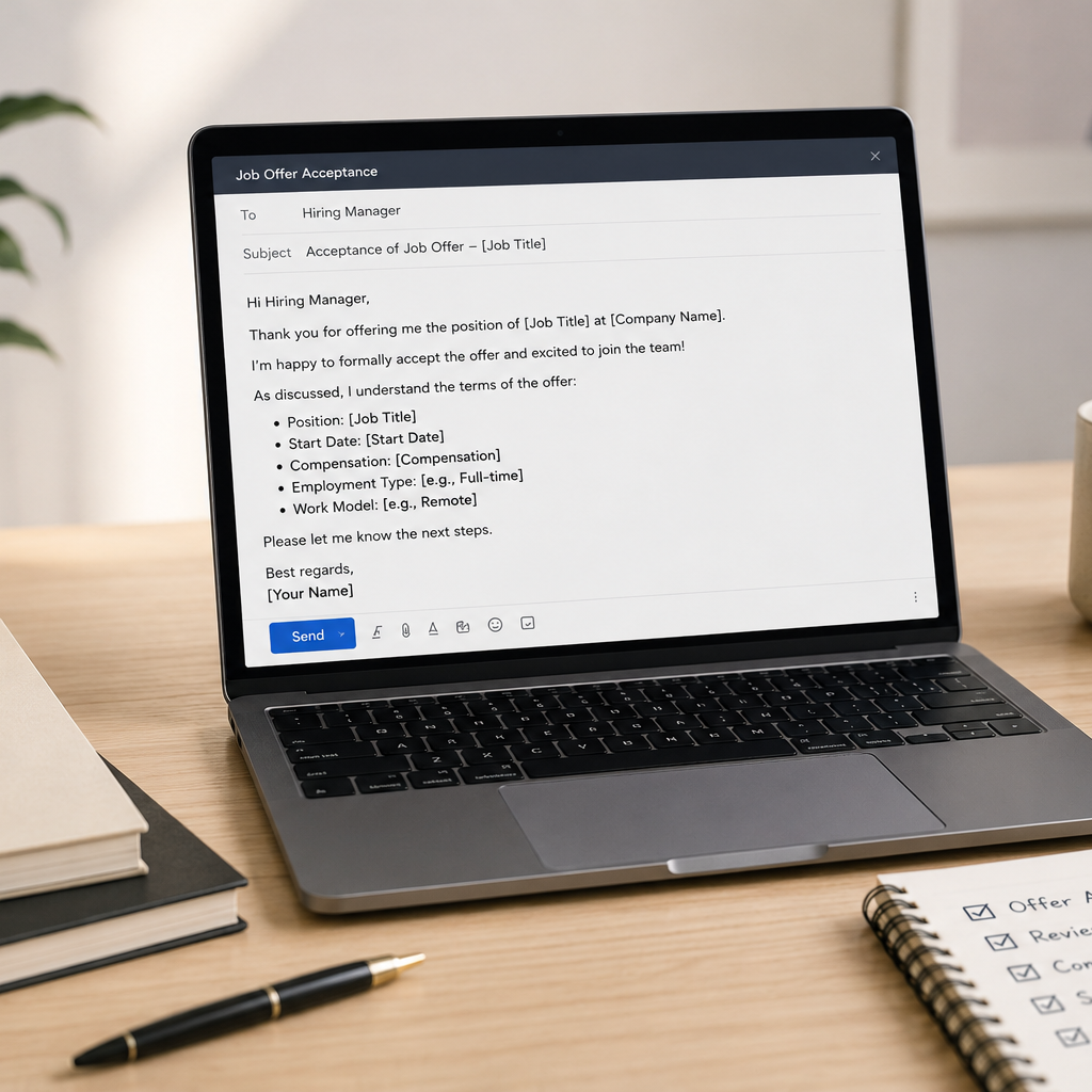 Job Offer Acceptance Email Sample [2026]