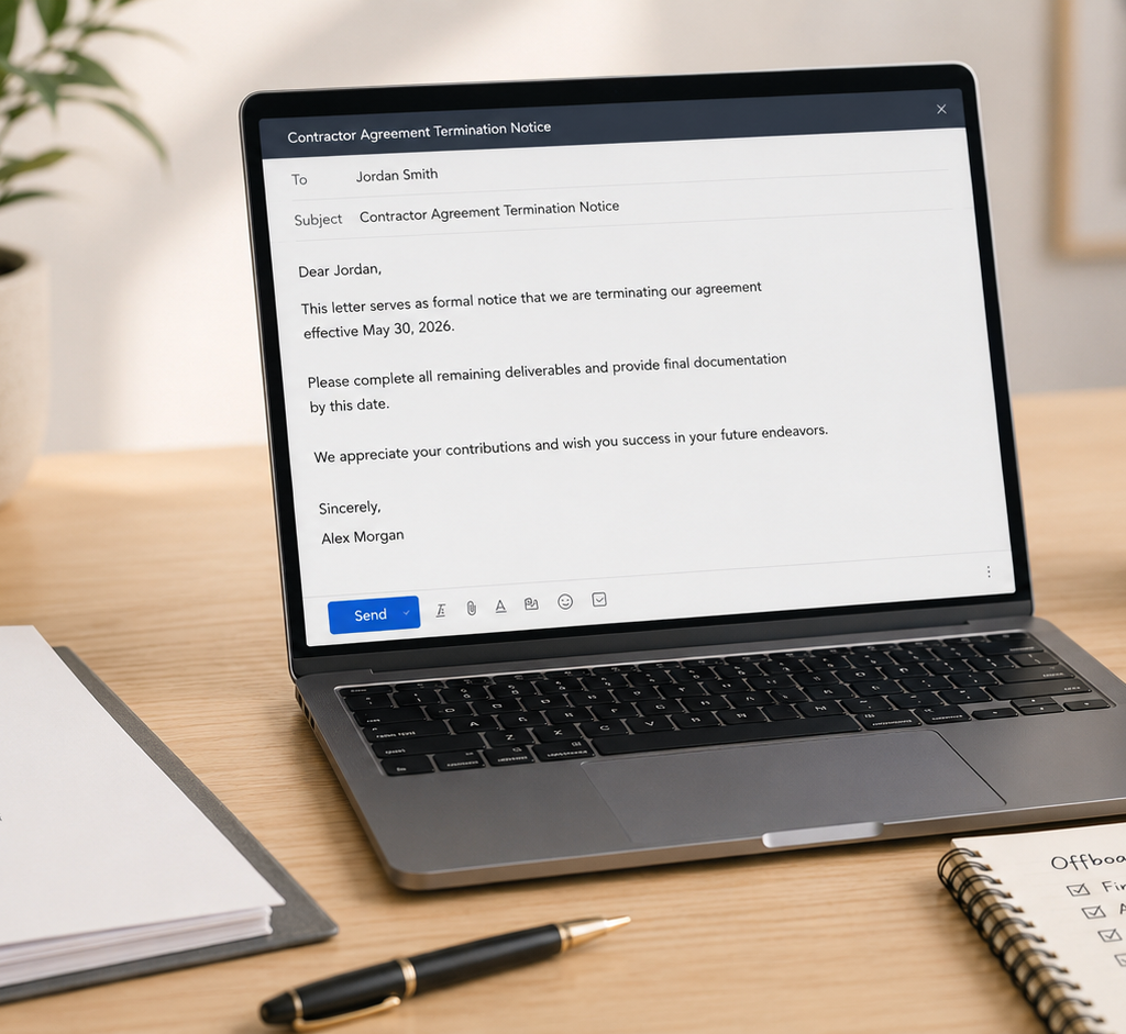 Contractor Termination Letter Template [2026]